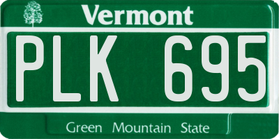 VT license plate PLK695