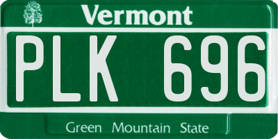 VT license plate PLK696