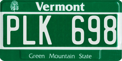 VT license plate PLK698