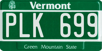 VT license plate PLK699