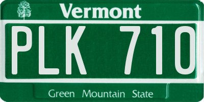 VT license plate PLK710