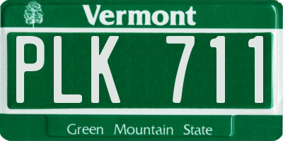VT license plate PLK711