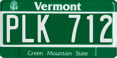 VT license plate PLK712
