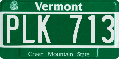 VT license plate PLK713