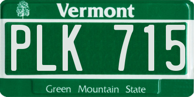 VT license plate PLK715