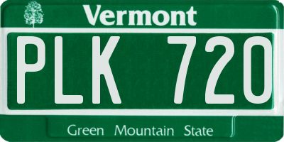 VT license plate PLK720