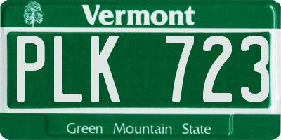 VT license plate PLK723