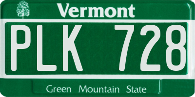VT license plate PLK728