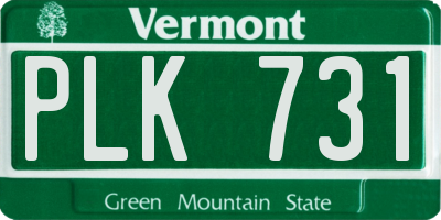 VT license plate PLK731