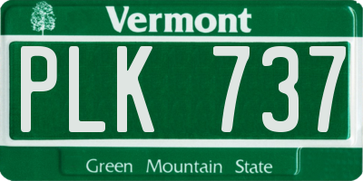 VT license plate PLK737