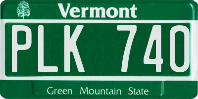 VT license plate PLK740