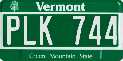 VT license plate PLK744