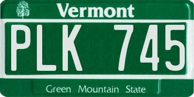 VT license plate PLK745