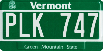 VT license plate PLK747