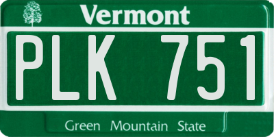 VT license plate PLK751
