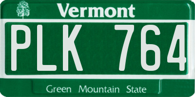 VT license plate PLK764