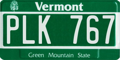 VT license plate PLK767