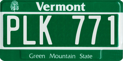 VT license plate PLK771