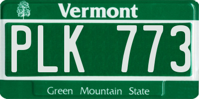 VT license plate PLK773