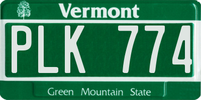 VT license plate PLK774