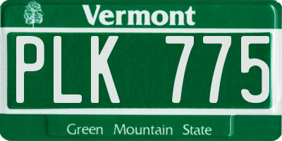 VT license plate PLK775
