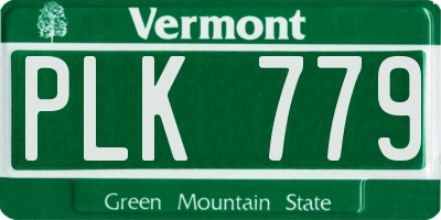 VT license plate PLK779
