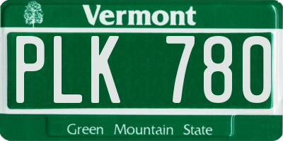 VT license plate PLK780