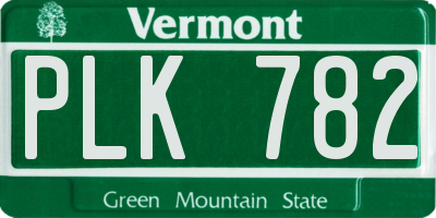 VT license plate PLK782