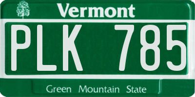 VT license plate PLK785