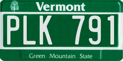 VT license plate PLK791