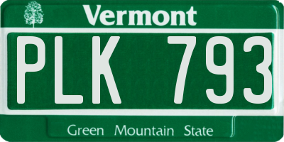 VT license plate PLK793