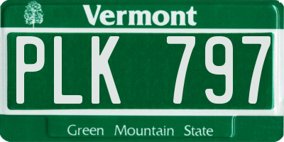 VT license plate PLK797