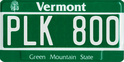 VT license plate PLK800