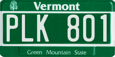 VT license plate PLK801