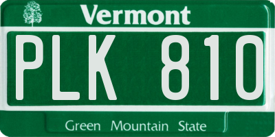 VT license plate PLK810