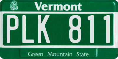 VT license plate PLK811