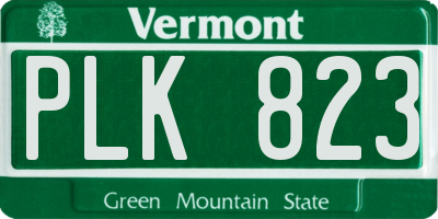 VT license plate PLK823