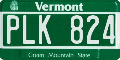 VT license plate PLK824