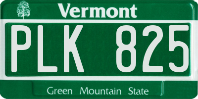 VT license plate PLK825
