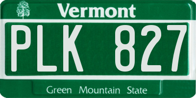 VT license plate PLK827