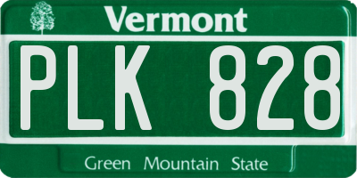 VT license plate PLK828