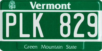 VT license plate PLK829