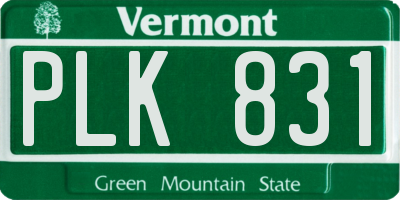 VT license plate PLK831