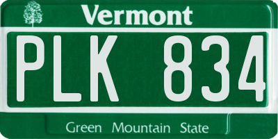 VT license plate PLK834