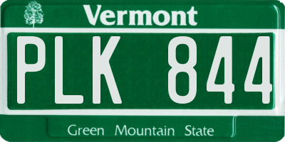 VT license plate PLK844
