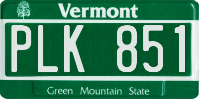 VT license plate PLK851