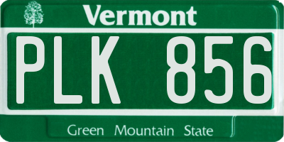 VT license plate PLK856