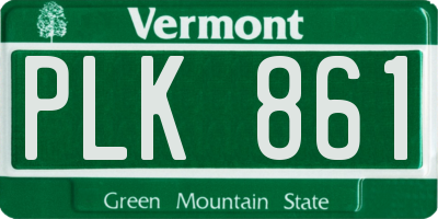 VT license plate PLK861