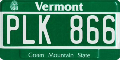VT license plate PLK866