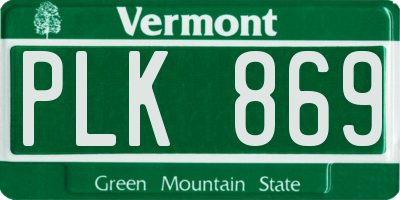 VT license plate PLK869